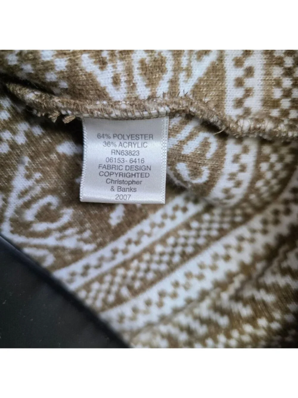 Christopher & Bank Fair Isle Fuzzy Fleece Teddy Zip Up Vest Sze XL Nordic Layers